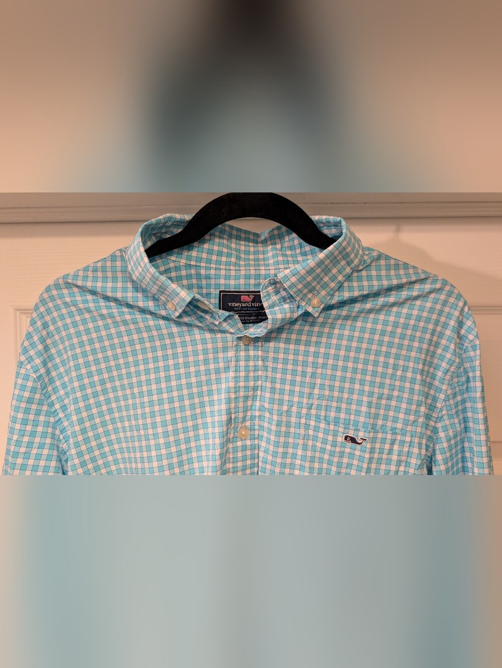 Vineyard Vines Performance Men's Light Blue Teal Classic Fit Tucker Shirt Large - Picture 8 of 15